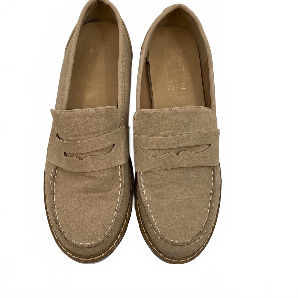 Taryn Rose Beige Penny Loafers | Womens 8.5